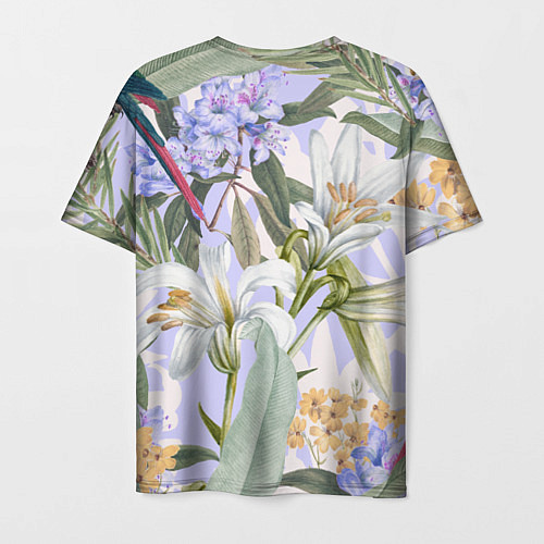 Мужская футболка Цветы Фиолетовые Дикие Джунгли / 3D-принт – фото 2