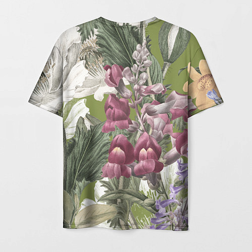 Мужская футболка Цветы Ностальгический Весенний Узор / 3D-принт – фото 2