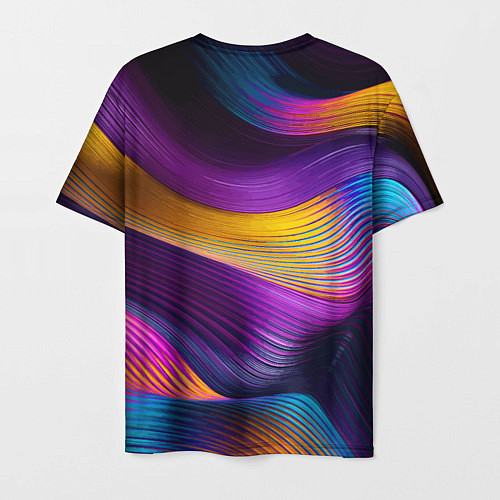Мужская футболка Абстрактная волновая композиция Неоновые полосы Ab / 3D-принт – фото 2