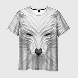 Футболка мужская Волк - белый, цвет: 3D-принт
