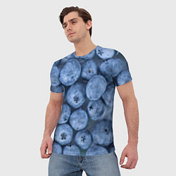 Футболка мужская Голубика - фон, цвет: 3D-принт — фото 2