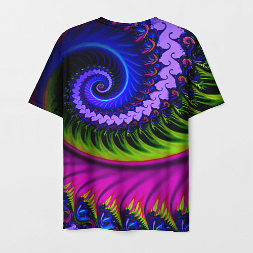 Мужская футболка Разноцветная неоновая спираль Абстракция Multicolo / 3D-принт – фото 2