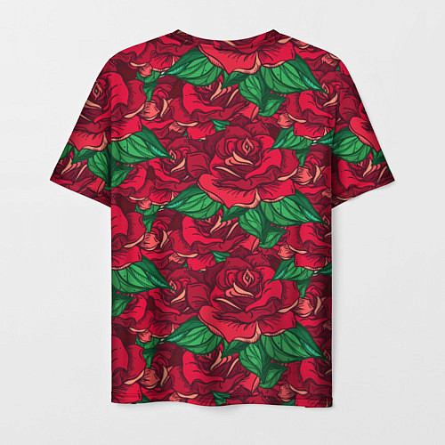 Мужская футболка Цветы Много Красных Роз / 3D-принт – фото 2