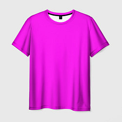 Футболка мужская Однотонный розовый неоновый Пион, цвет: 3D-принт