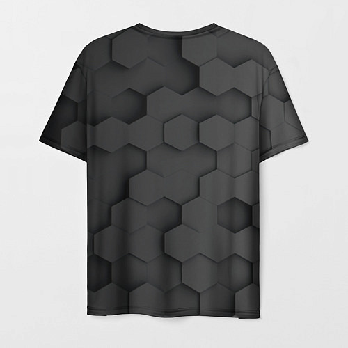 Мужская футболка Чёрные 3D пластины black 3d plates плиты / 3D-принт – фото 2