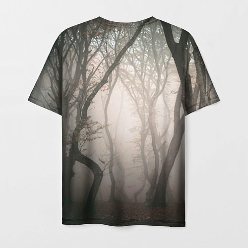 Мужская футболка Лес Туман / 3D-принт – фото 2