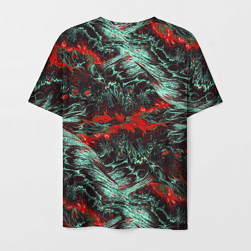 Мужская футболка Красно-Белая Вулканическая Лава / 3D-принт – фото 2