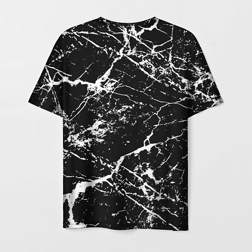 Мужская футболка Текстура чёрного мрамора Texture of black marble / 3D-принт – фото 2