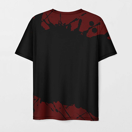Мужская футболка Символ Cyberpunk 2077 и краска вокруг на темном фо / 3D-принт – фото 2