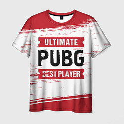 Футболка мужская PUBG: красные таблички Best Player и Ultimate, цвет: 3D-принт