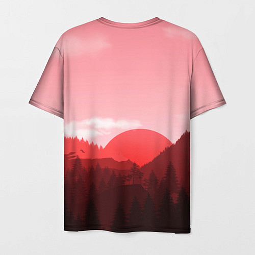 Мужская футболка Закат в горах в розовых тонах / 3D-принт – фото 2