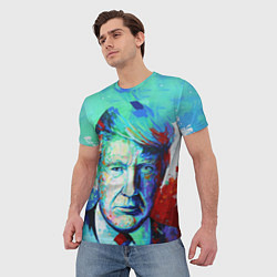 Футболка мужская Дональд Трамп арт, цвет: 3D-принт — фото 2
