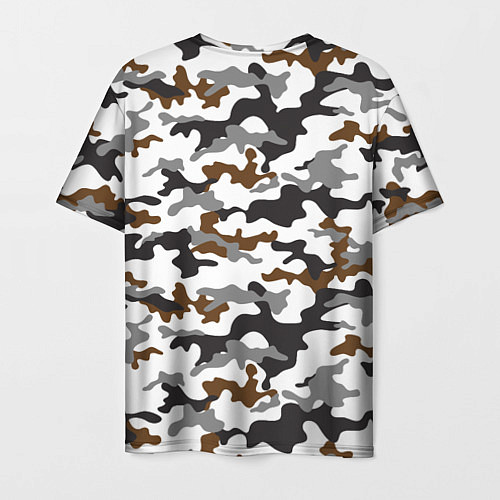 Мужская футболка Камуфляж Чёрно-Белый Camouflage Black-White / 3D-принт – фото 2