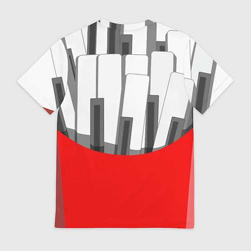 Мужская футболка Клавиши фортепиано как картошка фри / 3D-принт – фото 2