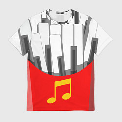 Мужская футболка Клавиши фортепиано как картошка фри