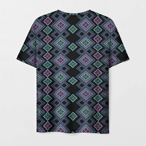 Мужская футболка Разноцветный орнамент из перламутровых бус / 3D-принт – фото 2