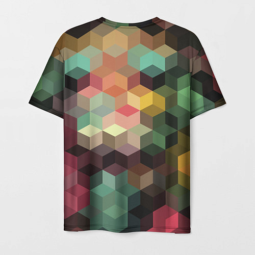 Мужская футболка Разноцветный геометрический узор 3D / 3D-принт – фото 2
