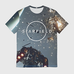 Футболка мужская Космический бой в Starfield, цвет: 3D-принт