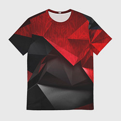 Мужская футболка Красно-черный фон абстракция