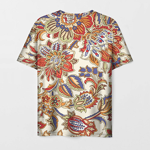 Мужская футболка Цветочный винтажный орнамент / 3D-принт – фото 2
