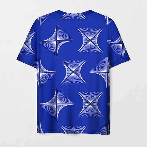 Мужская футболка ABSTRACT PATTERN ON A BLUE BACKGROUND / 3D-принт – фото 2