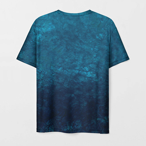 Мужская футболка Синий абстрактный мраморный узор / 3D-принт – фото 2