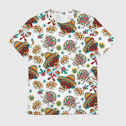 Футболка мужская Мексиканские черепки, цвет: 3D-принт