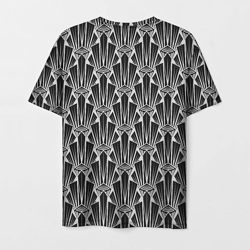 Мужская футболка Черно-белый модный геометрический узор арт деко / 3D-принт – фото 2