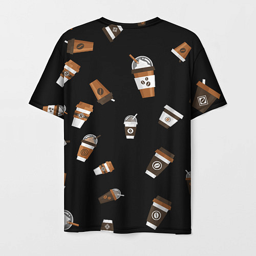 Мужская футболка Кофейные стаканы / 3D-принт – фото 2