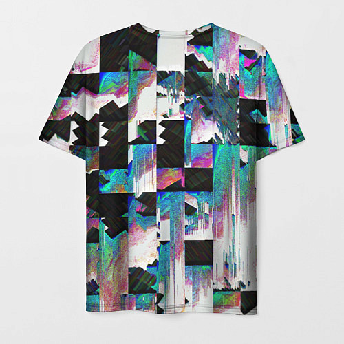 Мужская футболка Glitch Abstract squares Глитч Абстрактные квадраты / 3D-принт – фото 2