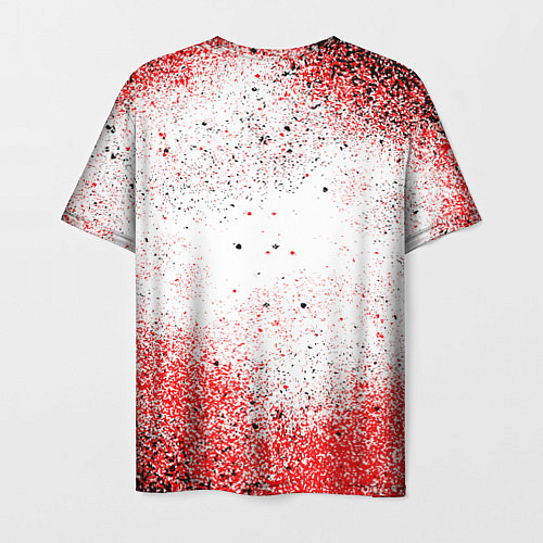 Мужская футболка Ac milan красно черные брызги / 3D-принт – фото 2