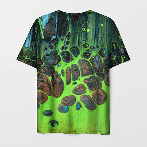Мужская футболка Неоновый песок и камни - Зелёный / 3D-принт – фото 2