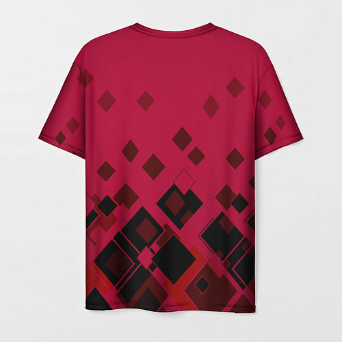 Мужская футболка Геометрический узор в красно-черных тонах / 3D-принт – фото 2