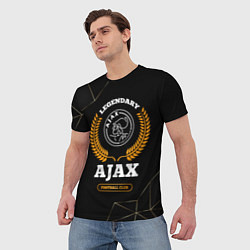 Футболка мужская Лого Ajax и надпись Legendary Football Club на тем, цвет: 3D-принт — фото 2