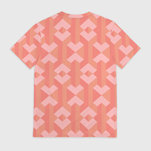 Мужская футболка Геометрический узор розового цвета geometric pink / 3D-принт – фото 2
