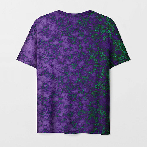 Мужская футболка Marble texture purple green color / 3D-принт – фото 2