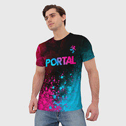 Футболка мужская Portal Neon Gradient, цвет: 3D-принт — фото 2