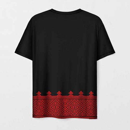 Мужская футболка Черная славянская рубаха / 3D-принт – фото 2