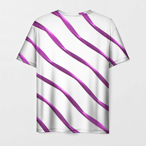 Мужская футболка Блестящая сиреневая диагональ / 3D-принт – фото 2