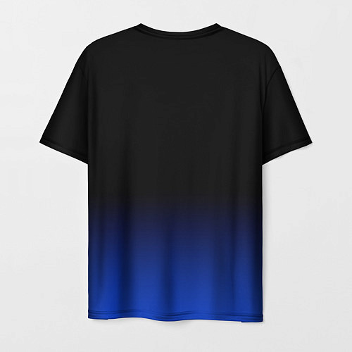 Мужская футболка Черный с синим градиент / 3D-принт – фото 2