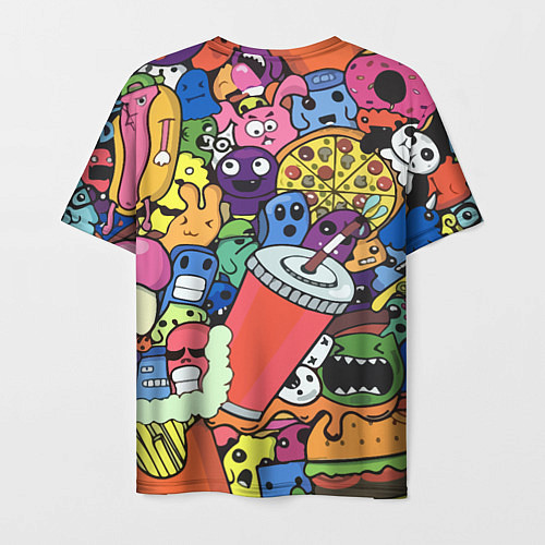 Мужская футболка Fast food pattern Pop art Fashion trend / 3D-принт – фото 2