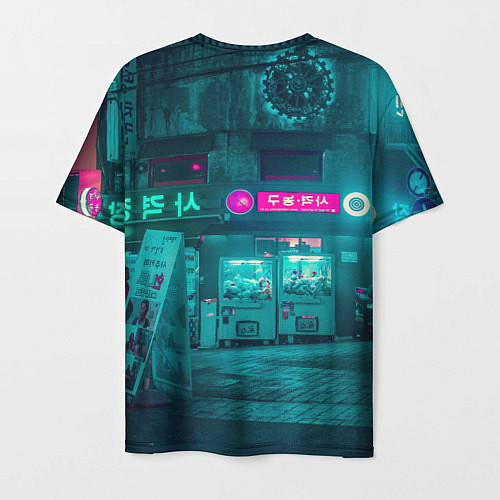 Мужская футболка Неоновые улицы - Светло-синий / 3D-принт – фото 2