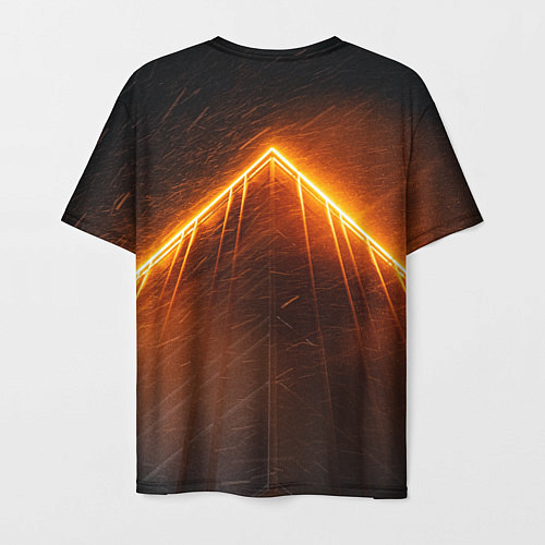 Мужская футболка Неоновая крыша здания - Оранжевый / 3D-принт – фото 2