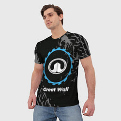 Футболка мужская Great Wall в стиле Top Gear со следами шин на фоне, цвет: 3D-принт — фото 2