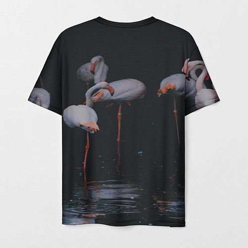 Мужская футболка Фламинго - вода / 3D-принт – фото 2