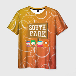 Футболка мужская Южный Парк - на фоне кружков, цвет: 3D-принт