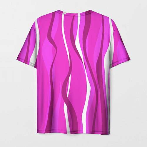 Мужская футболка Розовые полосы / 3D-принт – фото 2