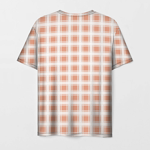 Мужская футболка Light beige plaid fashionable checkered pattern / 3D-принт – фото 2