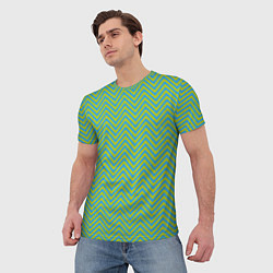 Футболка мужская Зеленые зигзаги, цвет: 3D-принт — фото 2