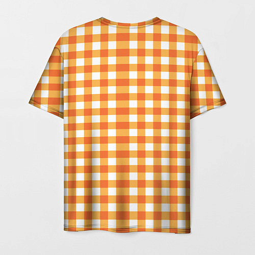 Мужская футболка Бело-оранжевые квадратики / 3D-принт – фото 2